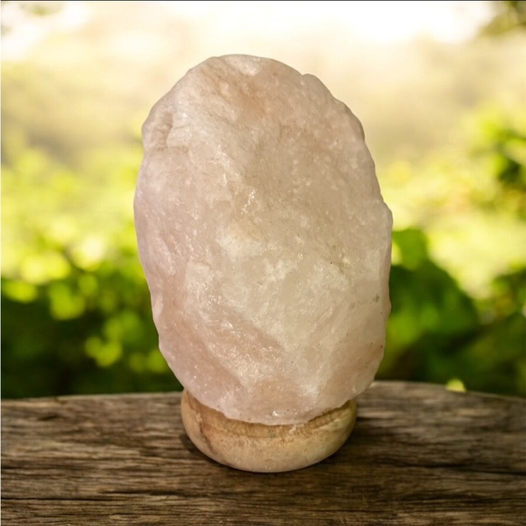 Himalayan Pink Salt Lamp on Wooden Base - Picture 2 of 4